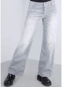 Please Jeans Damen 5-Pocket-Jeans, blau, casual, Gr. L, Denim/Jeans, Obermaterial: 98% Baumwolle, 2% Elasthan, Jeans, mit weitem Bein und Fade-Out