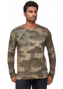 Rusty Neal Herren Langarmshirt, grün, casual, Gr. XXL, bedruckt, 100% Baumwolle, Shirts, mit eindrucksvollem Print