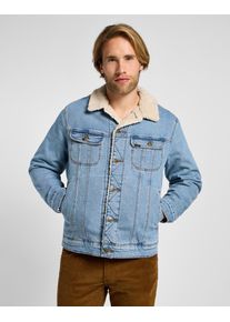 Lee Herren Jeansjacke "SHERPA JACKET", blau, casual, Gr. S, unifarben, Denim/Jeans, Obermaterial: 99% Baumwolle, 1% Elasthan, Jacken, mit Knopfleiste