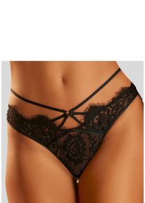Lascana Damen String, Gr. 48, schwarz, Microtouch, Obermaterial: 100% Polyamid, Unterhosen, mit aufregender Bänder-Optik