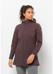 Jack Wolfskin Damen Softshellmantel "WINDLAND COAT W", lila, Gr. XS, OBERSTOFF 100% POLYESTER FUTTER 100% POLYESTER, Mäntel