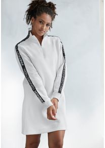 Damen Sweatkleid, French Connection, Gr. 36, weiß, Sweatware, Obermaterial: 60% Baumwolle, 40% Polyester, unifarben mit Farbeinsatz, sportlich,