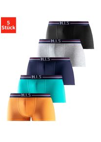 H.I.S. H.I.S Herren Hipster, Gr. S, bunt, Jersey, Obermaterial: 95% Baumwolle, 5% Elasthan, unifarben, Unterhosen, knapp sitzende Boxershorts mit Streifen