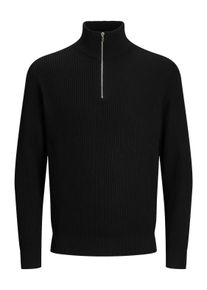 Jack & Jones PlusSize Herren Troyer "JPRBLALIAM KNIT HALF ZIP BF PLS", schwarz, modisch, Gr. 5XL, JACK & JONES PLUSSIZE, unifarben, Strick, Obermaterial: 50% Baumwolle,