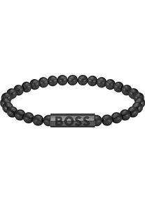 BOSS Herren Armband "SPHERE, 1580658M, 1580659M, 1580666M", M, Edelstahl, schwarz, Edelstahl, Armbänder