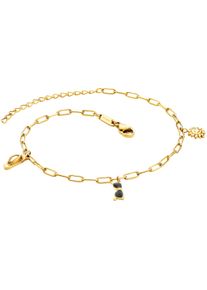 JULIE JULSEN Damen Fußkette "Edelstahl vergoldet", 22 + 5cm, Edelstahl, gelb, Edelstahl, Fußkettchen