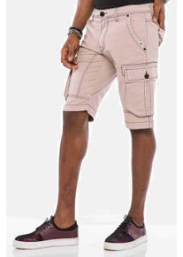 Cipo & Baxx CIPO & BAXX Herren Shorts "Shorts", grau, Gr. 36, unifarben, 98% Baumwolle;2% Elasthan, Hosen, mit Cargotaschen, CK-188
