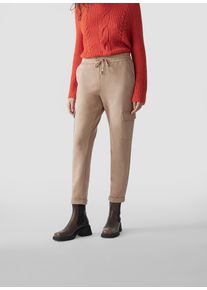 Lecomte Damen Jerseyhose "Lecomte Cargo-Hose mit Kordelzug für stylische Freizeit-Looks", beige, feminin, Gr. 44, unifarben, 96%Polyester 4%Elastan,