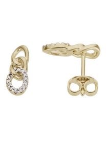 Firetti Damen Paar Ohrstecker "Schmuck Geschenk Gold 333 Ohrschmuck Panzerkette", 0,04 ct P2 = erkennbare Einschlüsse, Gelbgold 333-Diamanten, gold,