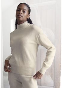 Lascana Damen Strickpullover, Gr. 32, beige, Strick, Obermaterial: 52% Polyester, 44% Polyacryl, 4% Elasthan, unifarben, meliert, klassisch,
