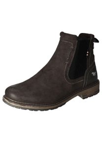 Mustang Shoes Herren Chelseaboots, Gr. 45, grau, Nubuklederimitat, klassisch, Schuhe, Schlupfboots, Stiefelette, Blockabsatz, seitlicher