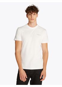 Tommy Jeans Herren T-Shirt "TJM SLIM LINEAR CHEST SS TEE EXT", beige, casual, Gr. XXL, Jersey, Obermaterial: 100% Baumwolle, Shirts, mit Logodruck