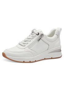 Tamaris Damen Keilsneaker, Gr. 38, silber, Lederimitat, sportlich, Schuhe, Freizeitschuh, Halbschuh, Schnürschuh mit Außenreißverschluss