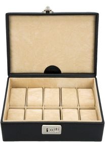 Windrose Damen Uhrenbox "Beluga, 803859.08", B/H/T: 24,5cm x 9cm x 16cm, schwarz, B:24,5cm H:9cm T:16cm, Aufbewahrungsboxen, Uhrenaufbewahrung,