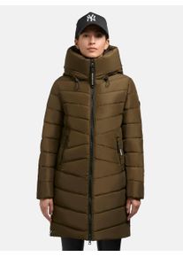 Khujo Damen Steppmantel "Pluz-YM", grün, casual, Gr. L, Material: 100% Polyester, Mäntel, Warmer gesteppter Damen Wintermantel mit Kapuze