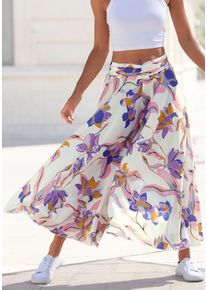 Lascana Damen Hosenrock, bunt, modisch, Gr. 38, bedruckt, Web, Obermaterial: 100% Polyester, Röcke, mit floralem Alloverdruck, Culotte, extraweites