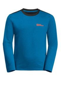 Jack Wolfskin Kinder Rundhalspullover "ACTAMIC LONGSLEEVE K", blau, Gr. 116, Hauptmaterial: 100% Polyester; Kontrast: 100% Polyester, Pullover