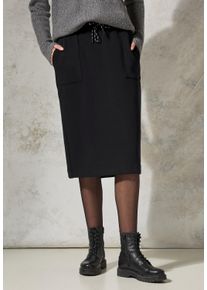 Cecil Damen Maxirock, schwarz, casual, Gr. XS, unifarben, Stoff, 54% Polyester, 39% Viskose, 7% Elasthan, Röcke, Elastikbund mit Tunnelzug