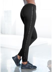 active by Lascana LASCANA ACTIVE Damen Jogginghose, schwarz, sportlich, Gr. S, unifarben, Interlock, Obermaterial: 100% Baumwolle, Hosen, mit Reißverschlusstaschen