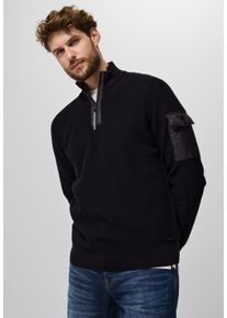 Street One MEN Herren Rollkragenpullover, schwarz, casual, Gr. XL, unifarben, Web, Obermaterial: 100% Baumwolle; Details: 100% Nylon , Pullover, mit