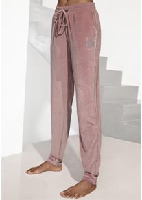 Vivance Damen Nickihose, Gr. 32, rosa, Nicki, Obermaterial: 100% Polyester, casual, Hosen, mit Glitzerdruck