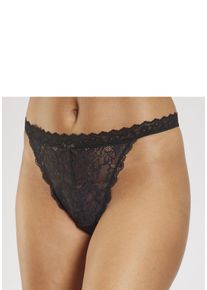 Damen Tanga-Ouvert, Petite Fleur Gold, Gr. 32, schwarz, Spitze, Obermaterial: 85% Polyamid, 15% Elasthan, Unterhosen, rundherum aus floraler Spitze,