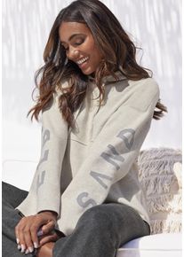 ELBSAND Damen Hoodie, Gr. 36, grau, Feinstrick, Strick, Obermaterial: 50% Viskose (LENZING), 28% Polyester, 22% Nylon, unifarben, meliert, modisch,