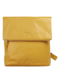 wouwou Cityrucksack, gelb, Rindsleder, Leder, unifarben, modisch, Rucksäcke, echt Leder