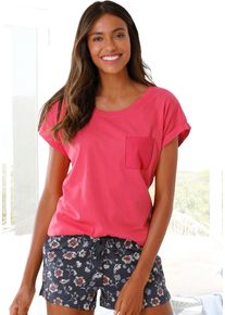 Vivance Dreams Damen Shorty, Gr. 36, bunt, Single Jersey, Obermaterial: 100% Baumwolle, gemustert, geblümt, unifarben, Basic, Homewear-Sets, mit
