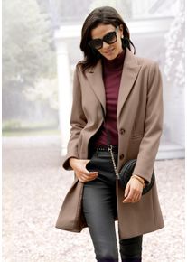 Lascana Damen Kurzmantel, braun, modisch, Gr. 44, unifarben, Web, Obermaterial: 100% Polyester. Futter: 100% Polyester, Mäntel, im klassischen