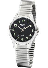 Regent Uhren REGENT Damen Quarzuhr, silber, Armbanduhren, Armbanduhr, Damenuhr, Flexband, Zugband, Edelstahlarmband