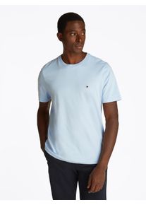 Tommy Hilfiger Herren T-Shirt "ESSENTIAL REG FIT SOLID TEE", blau, casual, Gr. L, unifarben, Single Jersey, Obermaterial: 100% Baumwolle, Shirts, mit