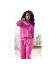 Pyjama Kangaroos Gr. 44/46, pink Damen Homewear-Sets mit Slogan-Frontdruck