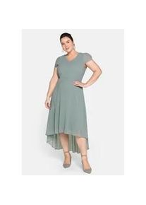 Abendkleid sheego "Große Größen" Gr. 42, Normalgrößen, braun (eukalyptus) Damen Kleider Partykleid mit Flügelärmeln