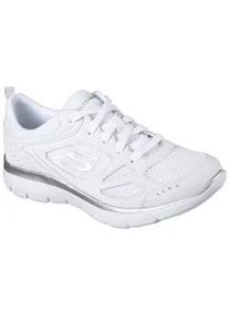 Sneaker Skechers "SUMMITS-SUITED" Gr. 36, silberfarben (weiß, silberfarben) Damen Schuhe weich gepolsterter Innensohle, Freizeitschuh, Halbschuh, Schnürschuh