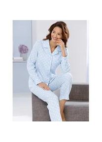 wäschepur Schlafanzug WÄSCHEPUR Gr. 44/46, blau (eisblau) Damen Homewear-Sets