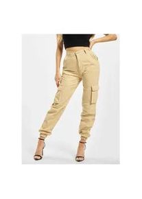 Stoffhose DEF "DEF Damen Aya Cargopants" Gr. S, US-Größen, beige Damen Hosen