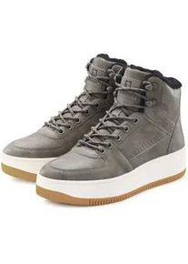 Sneaker ELBSAND Gr. 37, grau (anthrazit) Damen Schuhe mit kuscheligem Warmfutter, Freizeitschuh, Halbschuh, High Top Sneaker