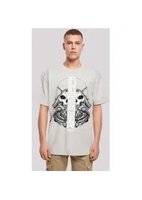 T-Shirt F4NT4STIC "Cyber Bone Futureaper CYBERPUNK STYLES" Gr. L, grau (lightasphalt) Herren Shirts Print