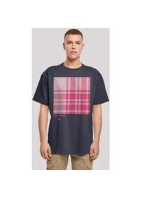 T-Shirt F4NT4STIC "Karo Pink" Gr. XXL, blau (navy) Herren Shirts Print