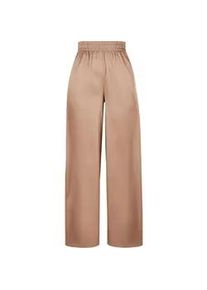 Stoffhose Urban Classics "Urban Classics Damen Ladies Satin Wide Leg Pants" Gr. XXL, US-Größen, grau (softtaupe) Damen Hosen