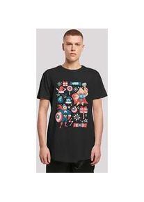 T-Shirt F4NT4STIC "Marvel Thor And Captain America Weihnachten" Gr. 5XL, schwarz Herren Shirts Print