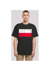 T-Shirt F4NT4STIC "Poland Polen Flagge distressed" Gr. XXL, schwarz Herren Shirts Print