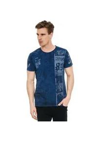 T-Shirt Rusty Neal Gr. L, blau (dunkelblau, weiß) Herren Shirts mit modernem Print