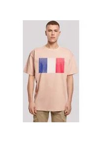 T-Shirt F4NT4STIC "France Frankreich Flagge distressed" Gr. M, gelb (amber) Herren Shirts Print