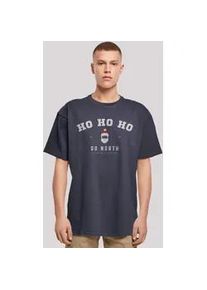 T-Shirt F4NT4STIC "Ho Ho Santa Claus Weihnachten" Gr. M, blau (navy) Herren Shirts Weihnachten, Geschenk, Logo