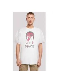 T-Shirt F4NT4STIC "David Bowie Aladdin Sane Distressed" Gr. M, weiß Herren Shirts Print