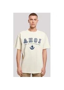 T-Shirt F4NT4STIC "Oversized Ahoi Knut & Jan Hamburg" Gr. XL, beige (sand) Herren Shirts Print