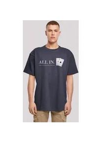 T-Shirt F4NT4STIC "Poker All In Karten" Gr. S, blau (navy) Herren Shirts Print