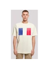 T-Shirt F4NT4STIC "France Frankreich Flagge distressed" Gr. M, beige (sand) Herren Shirts Print